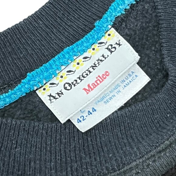 Womens vintage Hanes sweatshirt parrot pattern black cotton y2k - Picture 2 of 5